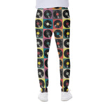 Vintage Vinyl Records Pattern Print Scuba Joggers
