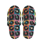 Vintage Vinyl Records Pattern Print Slippers