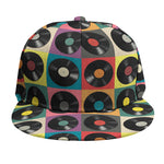 Vintage Vinyl Records Pattern Print Snapback Cap