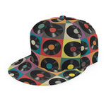Vintage Vinyl Records Pattern Print Snapback Cap