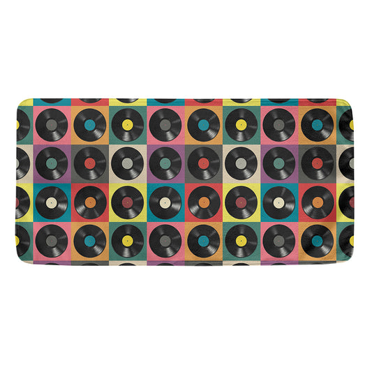 Vintage Vinyl Records Pattern Print Towel