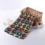 Vintage Vinyl Records Pattern Print Towel