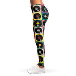 Vintage Vinyl Records Pattern Print Women's Leggings