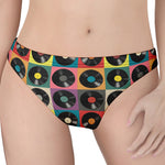 Vintage Vinyl Records Pattern Print Women's Thong