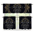 Vintage Virgo Zodiac Sign Print 3 Piece Kitchen Curtains
