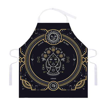 Vintage Virgo Zodiac Sign Print Adjustable Apron