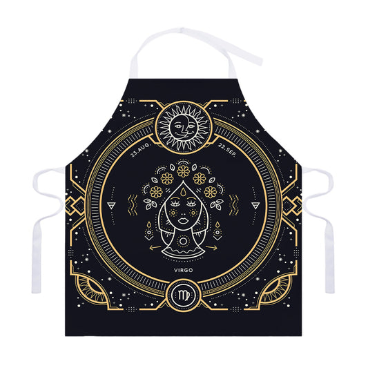 Vintage Virgo Zodiac Sign Print Adjustable Apron