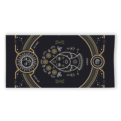 Vintage Virgo Zodiac Sign Print Beach Towel