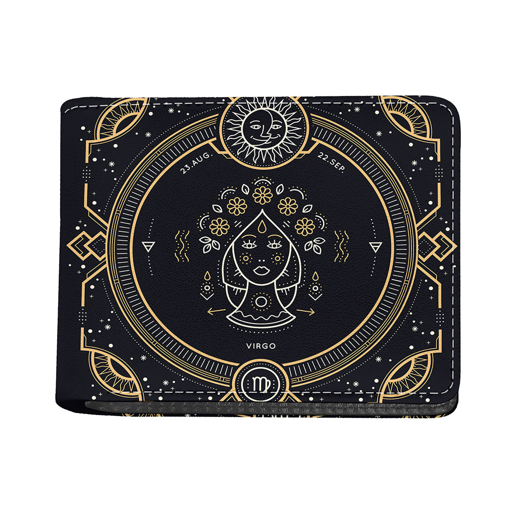 Vintage Virgo Zodiac Sign Print Bifold Wallet
