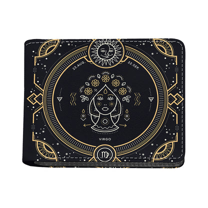 Vintage Virgo Zodiac Sign Print Bifold Wallet