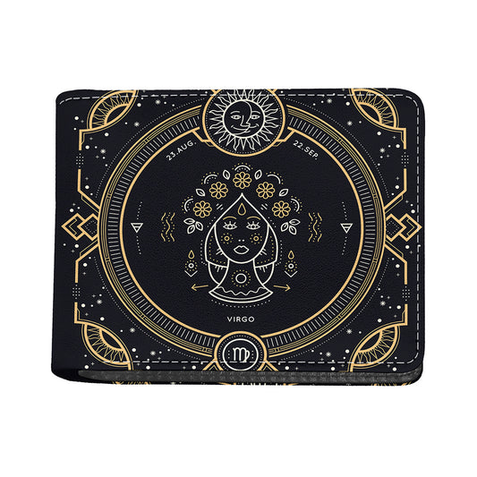 Vintage Virgo Zodiac Sign Print Bifold Wallet