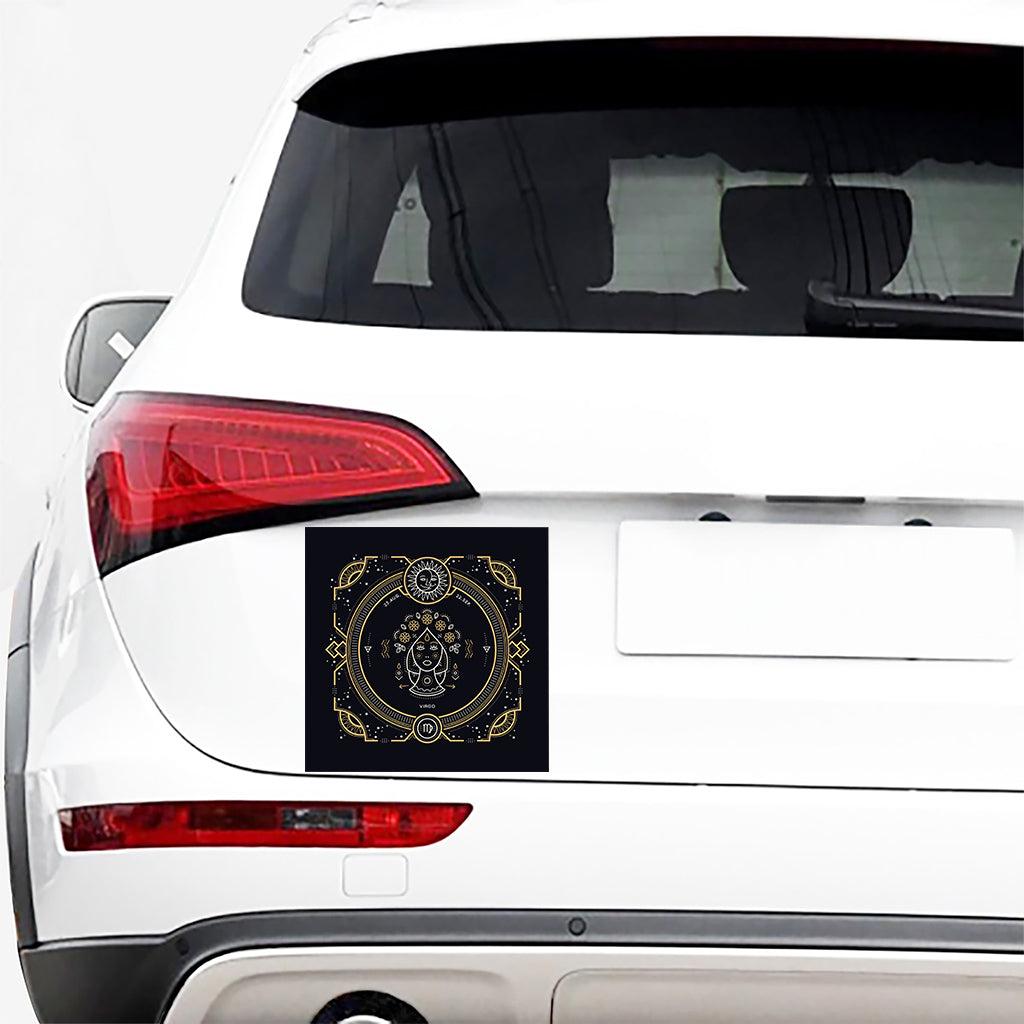 Vintage Virgo Zodiac Sign Print Car Sticker