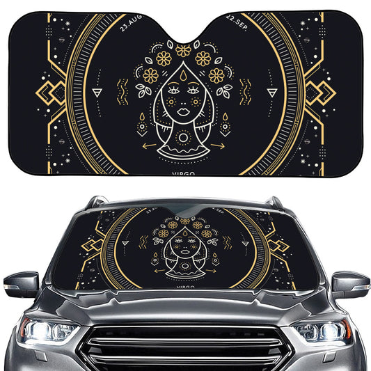 Vintage Virgo Zodiac Sign Print Car Windshield Sun Shade