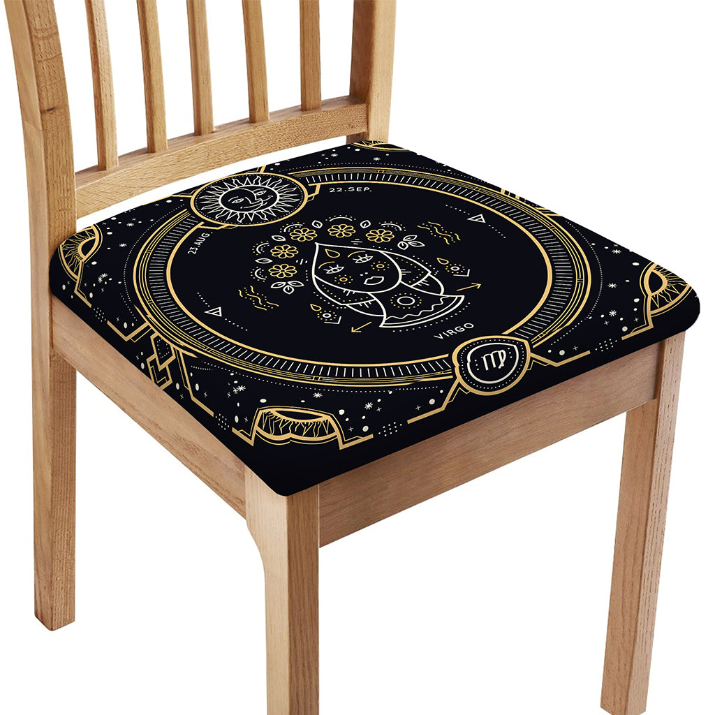 Vintage Virgo Zodiac Sign Print Chair Cushion Cover