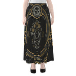 Vintage Virgo Zodiac Sign Print Chiffon Maxi Skirt