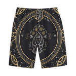 Vintage Virgo Zodiac Sign Print Cotton Shorts