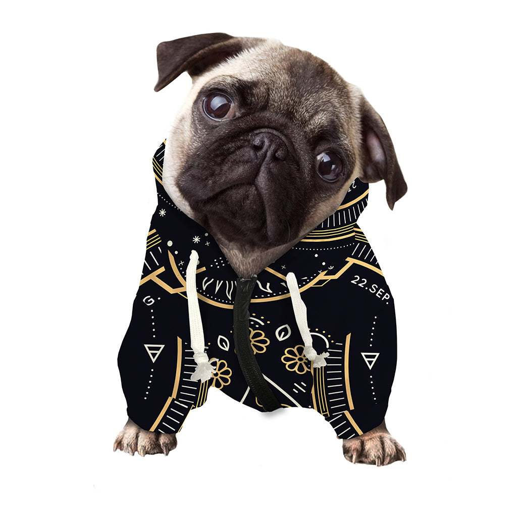 Vintage Virgo Zodiac Sign Print Dog Zip Up Hoodie
