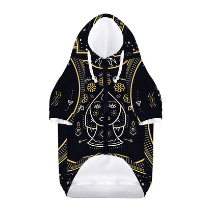 Vintage Virgo Zodiac Sign Print Dog Zip Up Hoodie