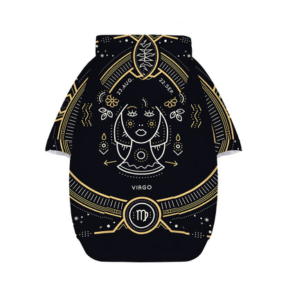Vintage Virgo Zodiac Sign Print Dog Zip Up Hoodie
