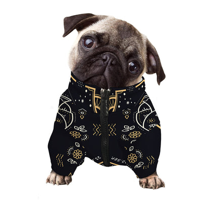 Vintage Virgo Zodiac Sign Print Dog Zip Up Jacket