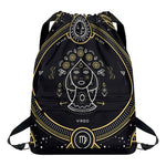 Vintage Virgo Zodiac Sign Print Drawstring Backpack