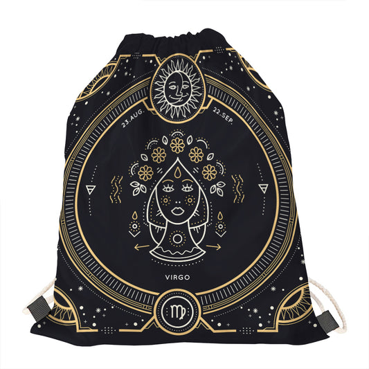 Vintage Virgo Zodiac Sign Print Drawstring Bag