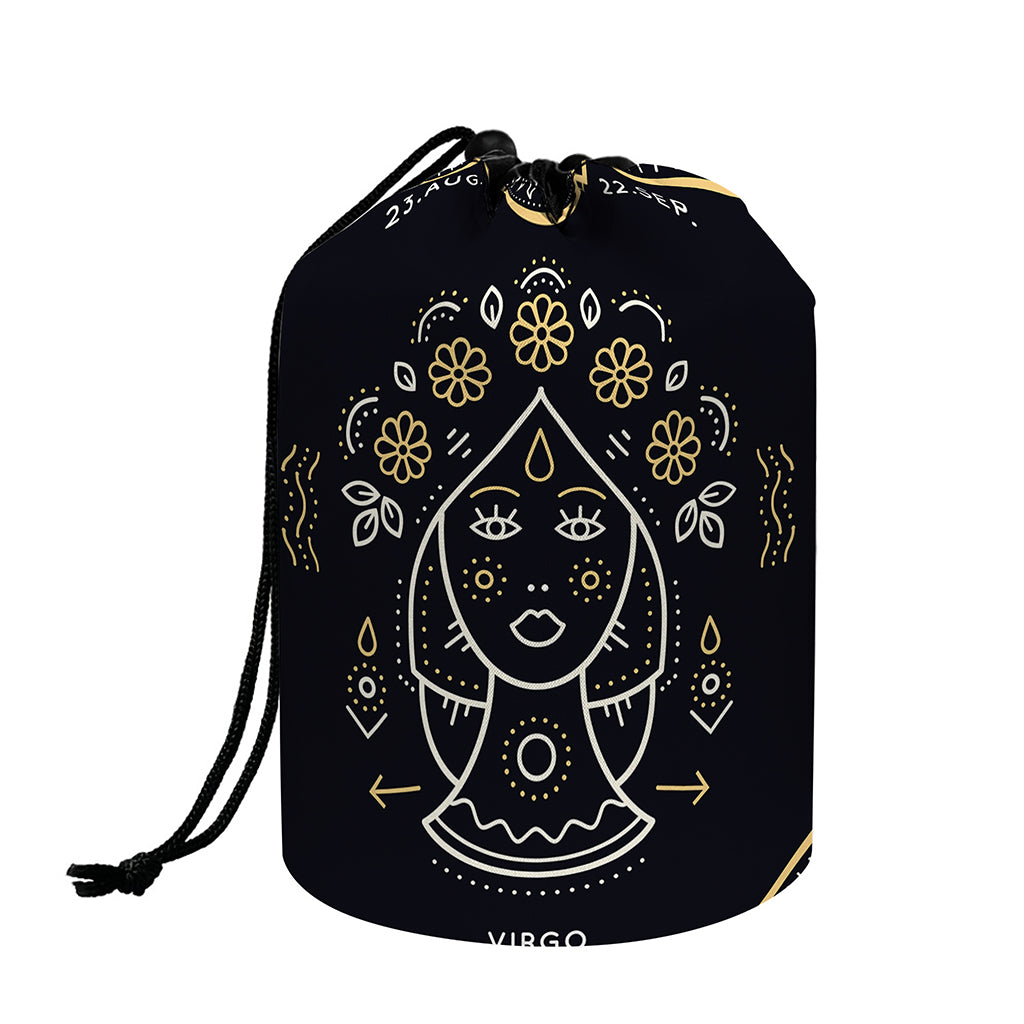 Vintage Virgo Zodiac Sign Print Drawstring Makeup Bag