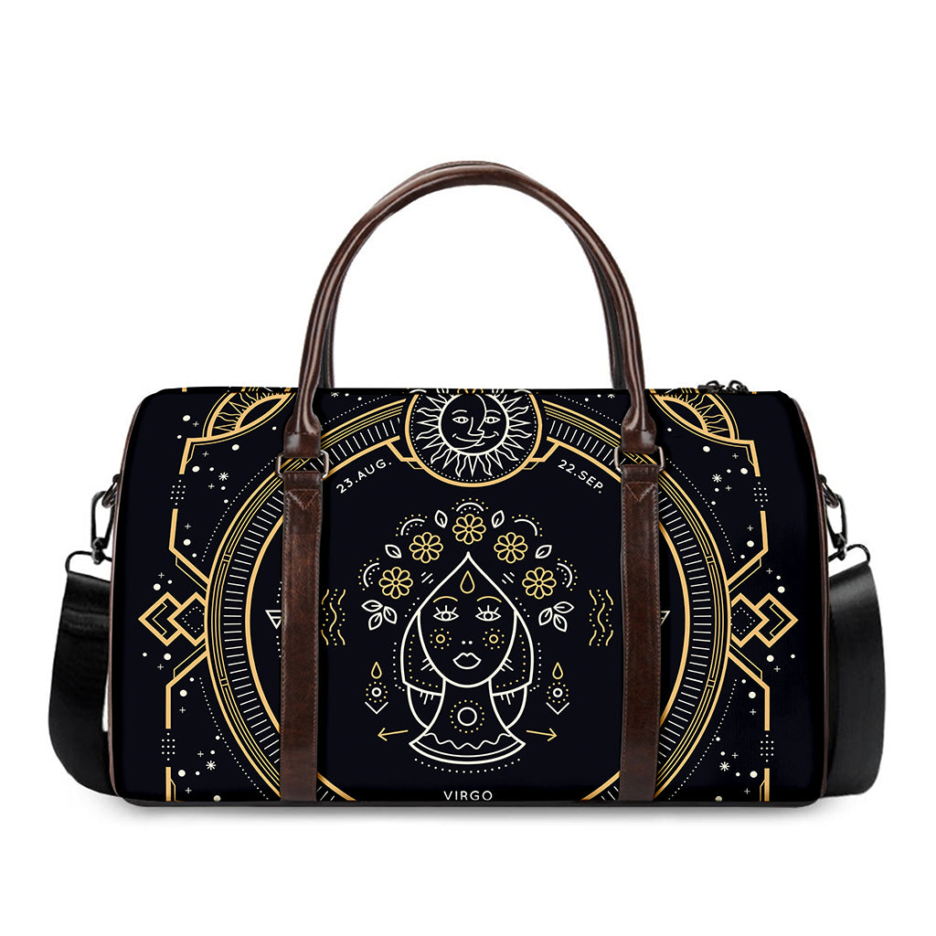 Vintage Virgo Zodiac Sign Print Duffle Bag