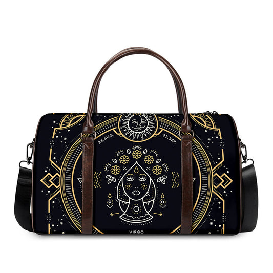 Vintage Virgo Zodiac Sign Print Duffle Bag