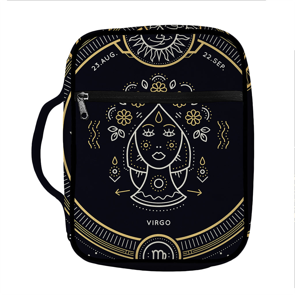Vintage Virgo Zodiac Sign Print Front Pocket Bible Bag