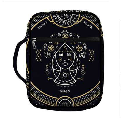 Vintage Virgo Zodiac Sign Print Front Pocket Bible Bag