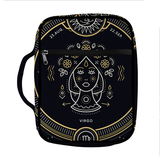 Vintage Virgo Zodiac Sign Print Front Pocket Bible Bag