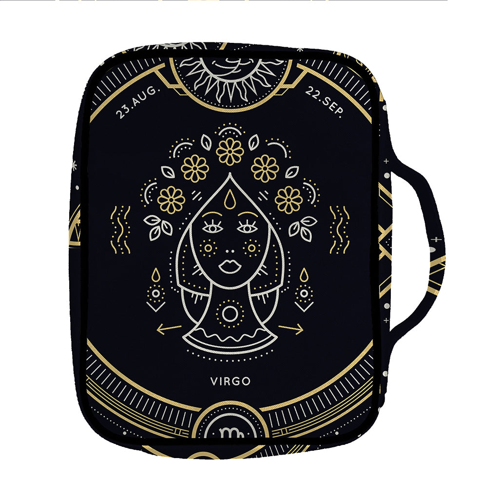 Vintage Virgo Zodiac Sign Print Front Pocket Bible Bag