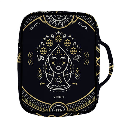 Vintage Virgo Zodiac Sign Print Front Pocket Bible Bag