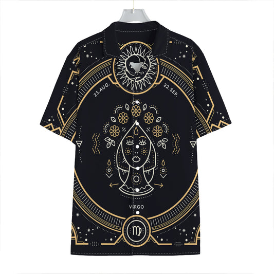 Vintage Virgo Zodiac Sign Print Hawaiian Shirt