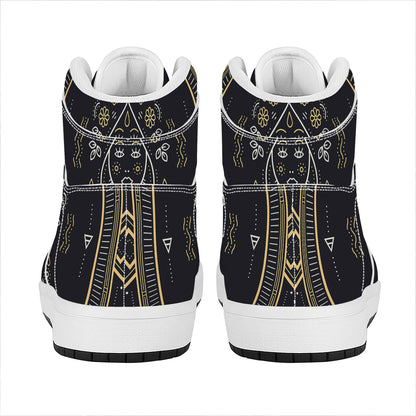 Vintage Virgo Zodiac Sign Print High Top Leather Sneakers