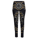 Vintage Virgo Zodiac Sign Print High-Waisted Pocket Leggings