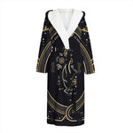 Vintage Virgo Zodiac Sign Print Hooded Bathrobe