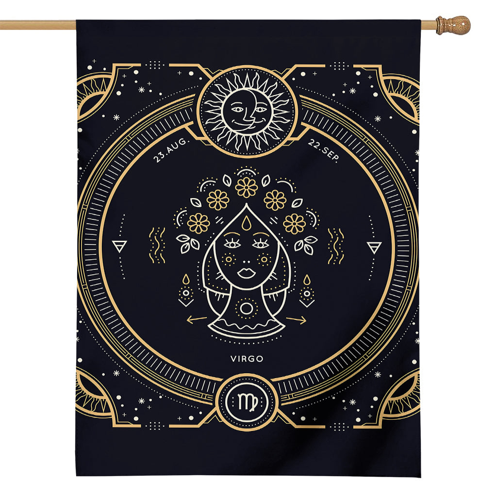 Vintage Virgo Zodiac Sign Print House Flag
