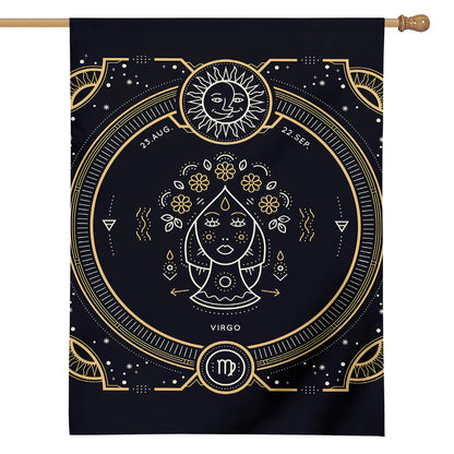 Vintage Virgo Zodiac Sign Print House Flag