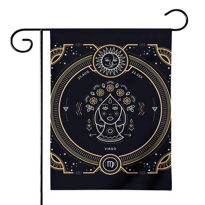 Vintage Virgo Zodiac Sign Print House Flag