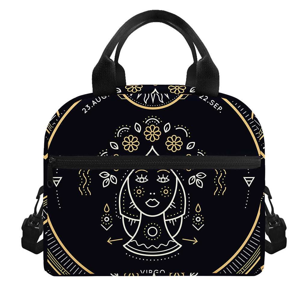 Vintage Virgo Zodiac Sign Print Insulated Lunch Bag