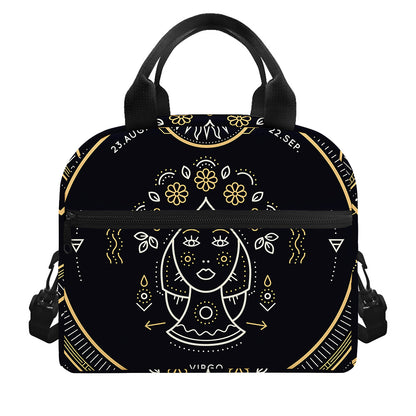 Vintage Virgo Zodiac Sign Print Insulated Lunch Bag