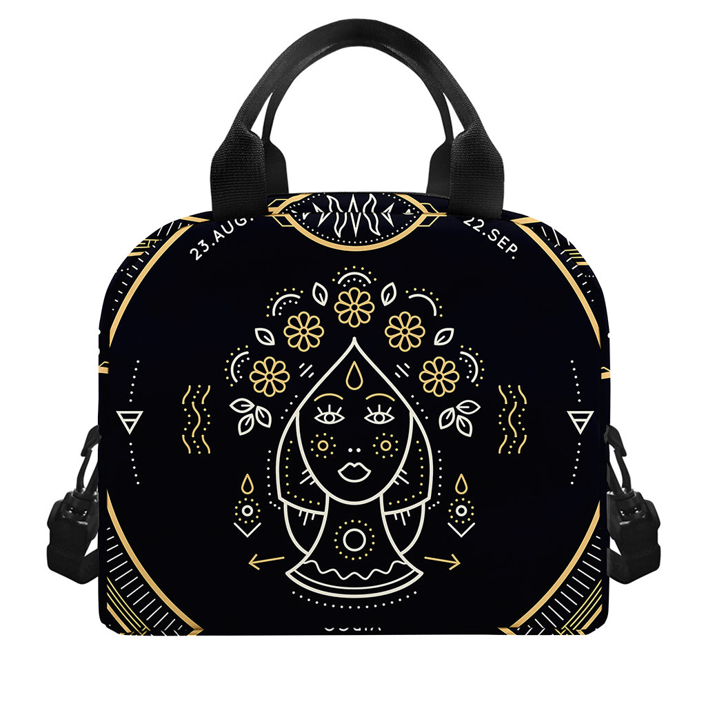 Vintage Virgo Zodiac Sign Print Insulated Lunch Bag