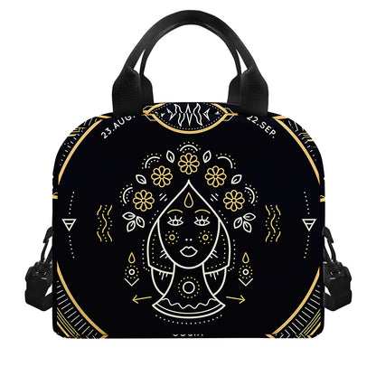 Vintage Virgo Zodiac Sign Print Insulated Lunch Bag