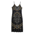 Vintage Virgo Zodiac Sign Print Jersey Midi Cami Dress