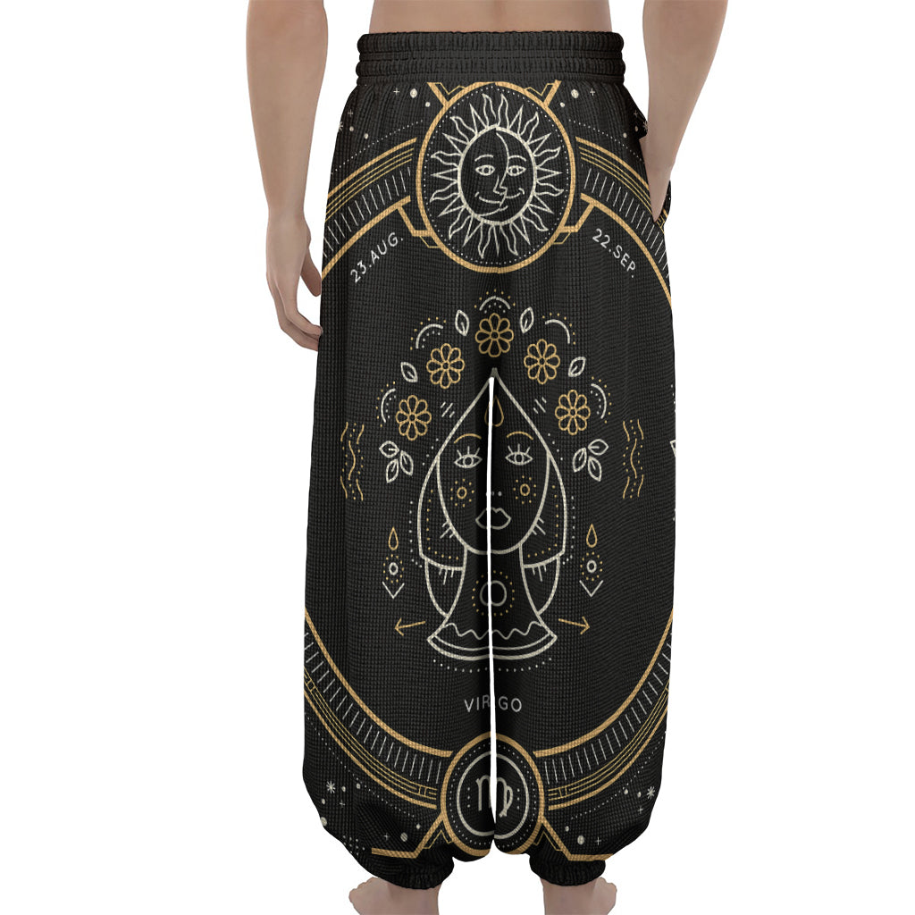 Vintage Virgo Zodiac Sign Print Lantern Pants