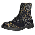 Vintage Virgo Zodiac Sign Print Lace-Up Boots