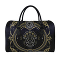 Vintage Virgo Zodiac Sign Print Leather Duffel Bag
