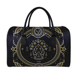 Vintage Virgo Zodiac Sign Print Leather Duffle Bag